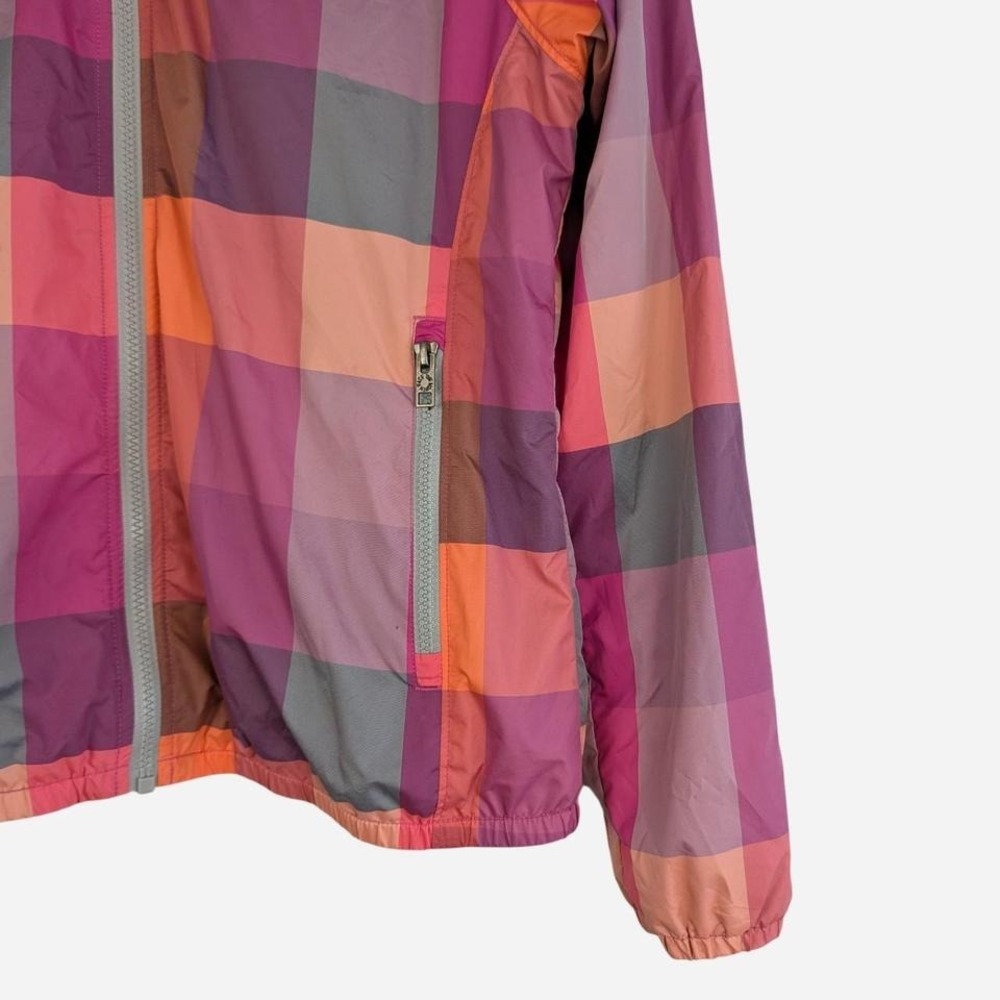 The North Face Patchwork Plaid Windbreaker Full Zip Jacket Pink Medium - Picture 7 of 10